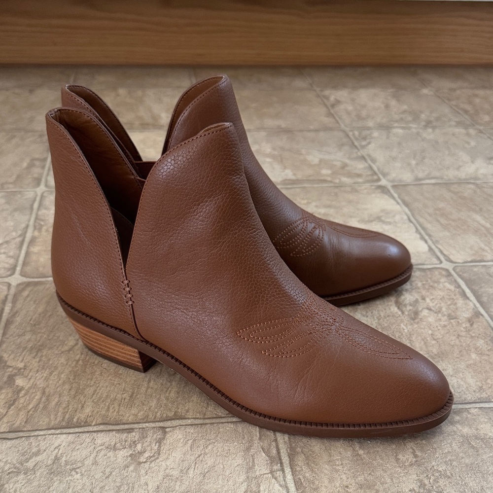 Ralph Lauren Tan Leather Ankle Booties